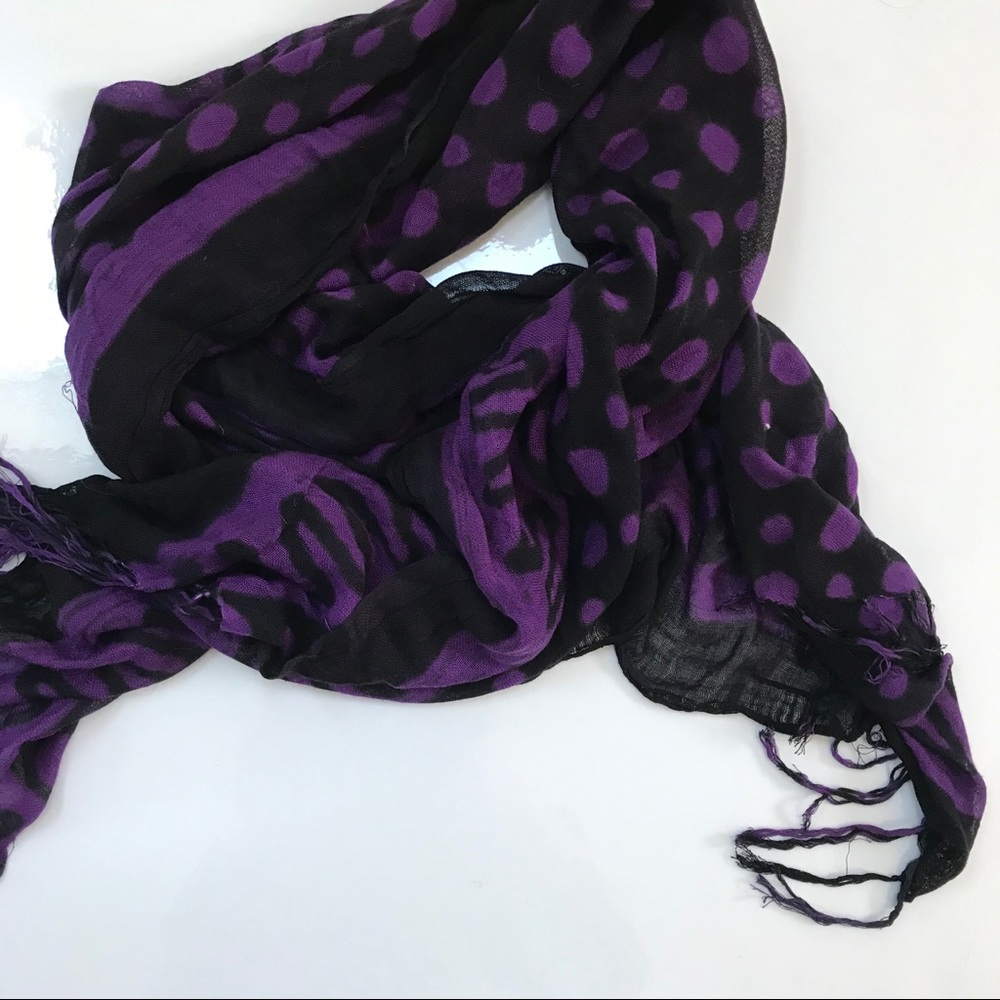 Purple and black long scarf